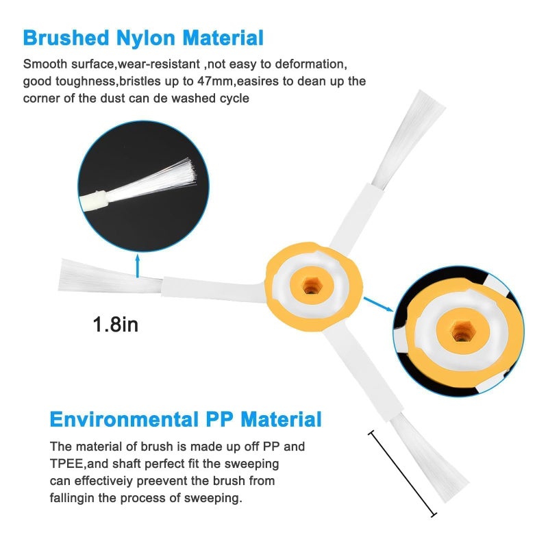 EEEKit Replacement Side Brushes Accessories Fit for iRobot Roomba Series 500 600 700 i-Robot Roomba Side Brushes Vacuum Cleaner Vacuum Robot Replacement Set - Image 3